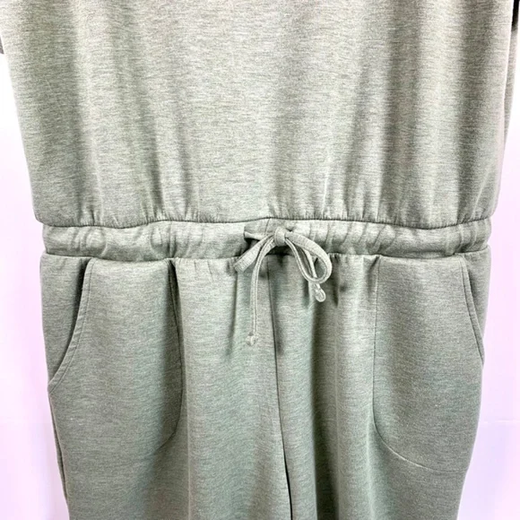 XL SERRA Romper buttery soft one piece green short-sleeve/pockets casual/lounge - Picture 5 of 14